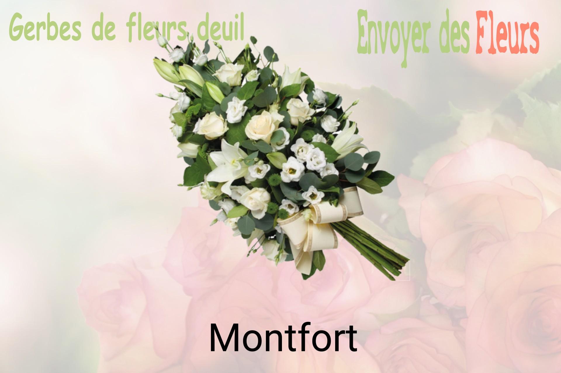 Gerbe de fleurs de deuil livrée à Montfort
